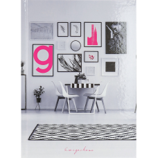 ТМ/Collezione/ ЕЖЕДНЕВНИК А5,80л. РОЗОВЫЕ ДЕТАЛИ - 1 (80-6014) 7БЦ,контраст,цв.мел обл,недатир