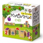 Кубики деревянные /Счет/ 9 шт (Цв.цифры на неокр. кубиках)