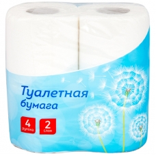 Бумага туалетная OfficeClean 2-х слойн., 4шт., тиснение, белая 249814