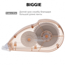 Корректирующая Лента Hatber BIGGIE 5мм x 20м в пакете с европодвесом