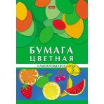 Набор бумаги цветной Самоклеящ. 5л 5 цв. А4ф 194х280мм в папке -Геометрия цвета- Фрукты