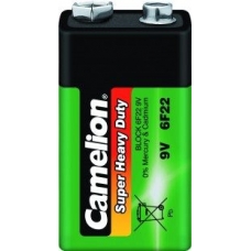 Батар. крона, солевая Camelion  (6F22-SP1G, 9В), 12шт в блоке