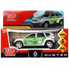 Машина металл RENAULT DUSTER ДОСТАВКА длина 12 см, двери, багаж, инерц, кор. Технопарк в кор.2*36шт