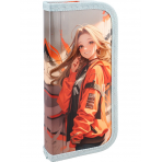 ТМ /Profit/ Пенал 1-секц, средний ДЕВУШКА В ОРАНЖЕВОЙ КУРТКЕ (ПН-8088) 190х90, ламинированный картон