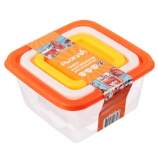 Рыжий Набор контейнеров для продуктов квадратных, 3шт, 0,63л+0,33л+0,15л, пластик