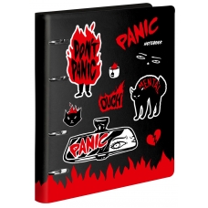 Тетрадь со см.блоком 80 л. А5 кл. на кольцах LOREX PANIC! кож/зам
