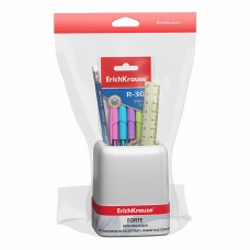 Набор настольный пластиковый ErichKrause® Forte, Pastel, белый с желтой вставкой