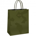 Пакет подарочный 11*14*6,5см MESHU /Green pattern/, выборочный лак,  матовая ламинация MS_61599 (10131010/300824/3196897/1, Китайская Народная Республика)
