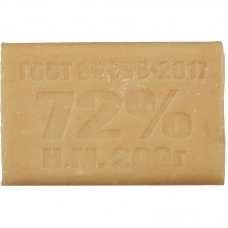 Мыло хозяйственное 72% 200гр без об.(светло-корич.)/60шт (КРАТНОСТЬ 3шт)