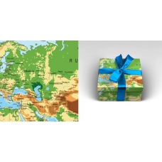 Упаковочная бумага Карта мира (10 листов в рулоне, 70 х 100 см, 90 г/м2) 10-05-0051