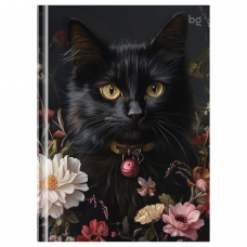 Бизнес-блокнот А6, 64л., BG /Кот и цветы/, soft-touch ламинация ББ6т64_лc 08457