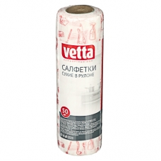 VETTA Салфетки сухие в рулоне универсальные 20x25, 50шт Color