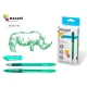 Ручка шариковая TORINO, ЗЕЛЕНАЯ, серия Smart Ink, чернила на масляной основе (Индия), игольчатый пиш.узел 0.7мм (Индия), корпус пластиковый прозрачный цветной, с резиновым грипом, сменный стержень 136.5мм, картонная упаковка
