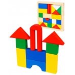 Деревянная игрушка. Конструктор small (цветные строительные блоки) (14,5х14,5см) (Арт. AN02219)