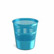 Корзина для бумаг сетчатая пластиковая ErichKrause® Ice Metallic, 9л, голубой