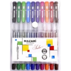 Набор ручек шариковых SAILOR, 10 цв.(АССОРТИ), серия Smart Ink, чернила на масляной основе (Индия), игольчатый пиш.узел 0.7мм (Индия), корпус пластиковый прозрачный, с резиновым грипом, сменный стержень 144мм, ПВХ-упаковка