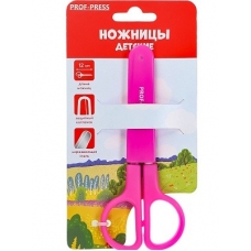 Ножницы детские 12 см. (НЖ-1166) с футляром для лезвий, розовый, кратно 12