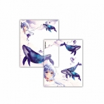 Набор пластиковых обложек ErichKrause Kawaii Whale, для тетрадей и дневников, 212х347мм, 80 мкм, ассорти (пакет 12 шт.)