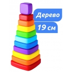 Игрушка дер. Пирамидка (квадрат) большая