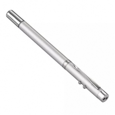 ЧИНГИСХАН Ручка - выдвижная указка, магнит, 1 LED + лазер, 3xLR41, пластик, металл, 18х3,5см (10702070/170821/0256607/12, Китай)