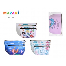 Сумка-клатч MERMAID, набор 3 шт, размеры 29.5х16х7см, 24х14х5 см, 20.5х10.5х5 см, ассорти дизайнов, ОПП-упаковка