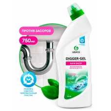 Средство щелочное для прочистки канализационных труб DIGGER-GEL 750 мл