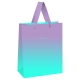Пакет подарочный 26*32*12см MESHU /Duotone. Turquoise-Lilac gradient/, отд. фольгой, матовая ламина
