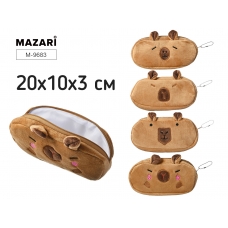 Пенал-косметичка CAPYBARA, 20х10х3 см, на молнии, ассорти 4 дизайна, ОПП-упаковка