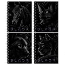 Тетрадь 48л., А5, клетка на гребне BG /Just Black/, soft-touch ламинация, выб.лак Т5гр48_лс_вл 08506