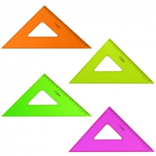 Треугольник пластиковый 45х16 см, СТАММ /Neon Crystal/, тонированный, прозрачный, неоновый, ассорти, ТК57
