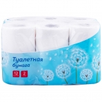 Бумага туалетная OfficeClean 2-слойная, 12шт., тиснение, белая 279672