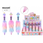 Ручка шариковая автоматическая PLUSH RAINBOW, 6 цв. (ФИОЛЕТОВЫЙ, ЧЕРНЫЙ, СИНИЙ, КРАСНЫЙ, ЗЕЛЕНЫЙ, ЖЁЛТЫЙ), пулевидный пиш.узел 0.7мм, корпус с ворсом из полиэстера, сменный стержень 86 мм, ПВХ-упаковка