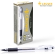 Ручка гелевая Crown /Hi-Jell Grip/ черная, 0,5мм, грип HJR-500R (10702070/160224/3069697/1, Республика Корея)