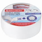 Клейкая двухсторонняя лента 38 мм х 10 м, БУМАЖНАЯ ОСНОВА, BRAUBERG, 229056
