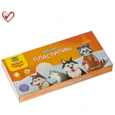Пластилин /Енот на Аляске/ 06 цветов, 90гр, со стеком ДП_10232