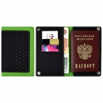 Органайзер-обложка д/документов арт.45296/30 ФЕТР САЛАТОВ.+/СОФТ-ТАЧ/ ЧЕРНЫЙ (156х112мм, 2 осн. отделения, 3 прорезных кармана, перфорация, инд. ПЭТ-упак.)