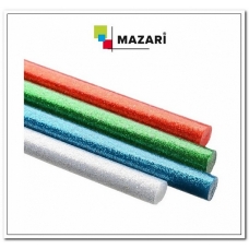 Стержни для клеевого пистолета ТМ MAZARI арт. M-4384P, M-4385P с блёсткми, длина 10 см, толщина 11 мм, вес 9 г, 4 шт, ОПП-пакет с европодвесом