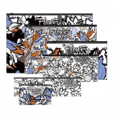 НАБОР  из 6 zip-пакетов пластиковых ErichKrause® Tulips, ассорти (A4, B5, C6, Travel, 230x70mm, Card Size)