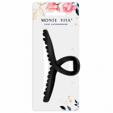 Краб для волос /Петелька/, 11 см, soft-touch, чёрный, MONTE VITA, 457006