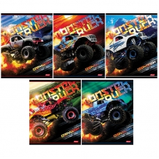 Тетрадь 24л А5ф клетка на скобе  скругл.углы серия  -MonsterTruck-