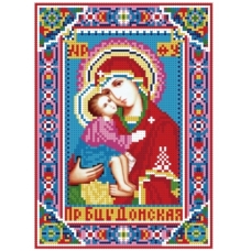 Н-р для вышив. бисером 24x30см (частичн.заполн.,канва с рис) икона Пресвятая Богородица Донская 041