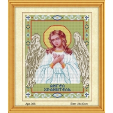 Н-р для вышивания бисером 24x30 см (частичн.заполн.,канва с рис) икона Ангел Хранитель Арт.066