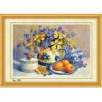 Н-р для вышивания бисером 35x45см(частичн.заполн.,канва с рис) Букет полевых цветов Арт.655