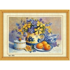 Н-р для вышивания бисером 35x45см(частичн.заполн.,канва с рис) Букет полевых цветов Арт.655