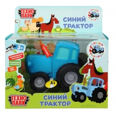 Модель металл свет-звук СИНИЙ ТРАКТОР длина 11 см, инерц, синий, кор. Технопарк в кор.48шт