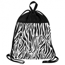 Мешок для обуви BRAUBERG БОЛЬШОЙ, с ручкой, карман на молнии, сетка, 49х41 см, /Zebra/, 271611