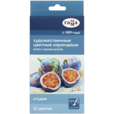 Карандаши цветные художественные Гамма /Студия/, 12цв., заточен., картон. упаковка 100822_12 (10702070/140723/3288389, Китайская Народная Республика)