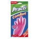 Перчатки резиновые Paclan /Practi.Comfort/, р.М, розовые, пакет с европодвесом 407120, 407271