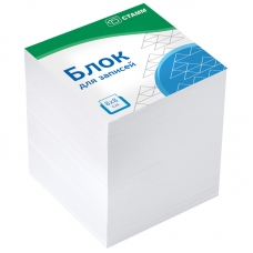 Блок для записей на склейке СТАММ /Basic/ 8*8*8см, белый