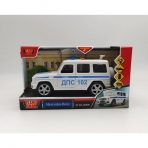 Машина пластик свет-звук MERCEDES-BENZ G-CLASS ПОЛИЦИЯ 22 см, дв, баг, кор. Технопарк в кор.2*18шт